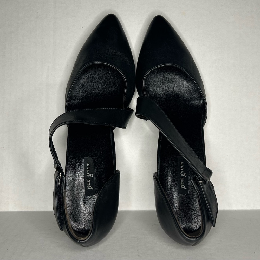 Paul Green Women's Size 9 Black Leather Heels - Picture 3 of 10